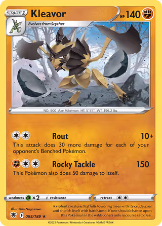 Kleavor 85/189 Pokemon card