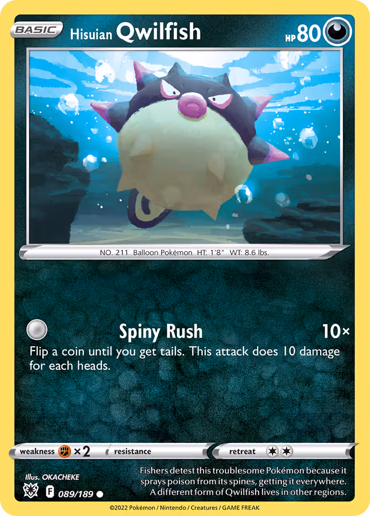 Hisuian Qwilfish 89/189 Pokemon card