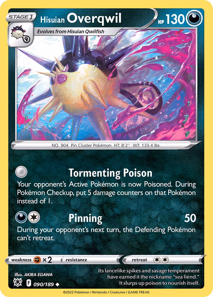 Hisuian Overqwil 90/189 Pokemon card