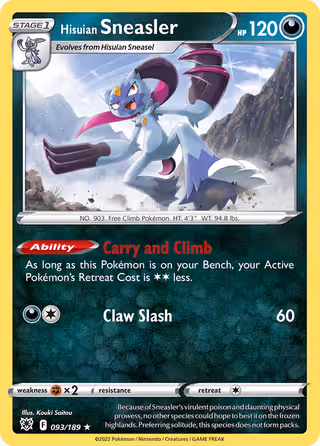 Hisuian Sneasler 93/189 Pokemon card