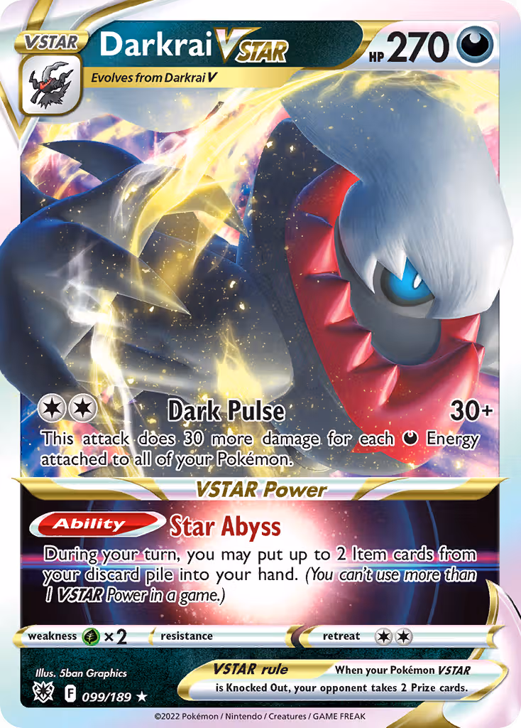Darkrai VSTAR 99/189 Pokemon card