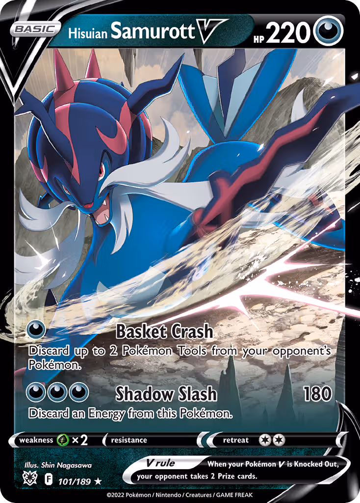 Hisuian Samurott V 101/189 Pokemon card