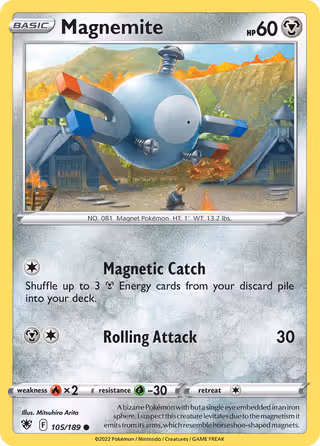 Magnemite 105/189 Pokemon card