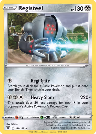 Registeel 108/189 Pokemon card