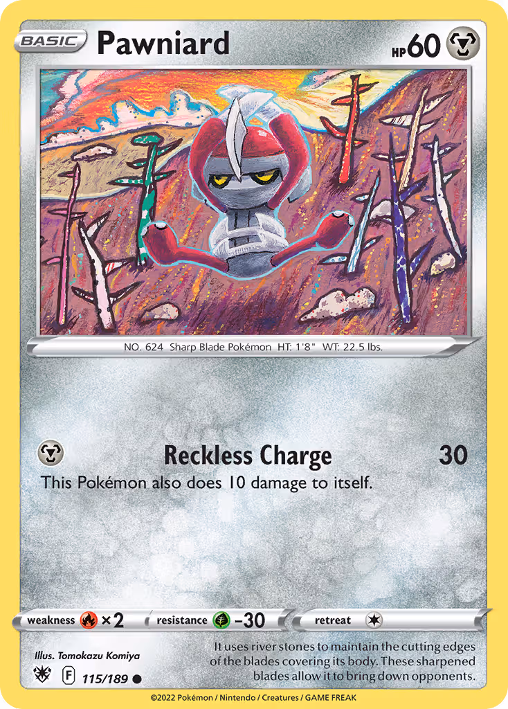 Pawniard 115/189 Pokemon card