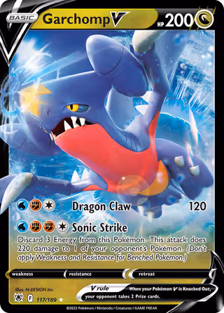 Garchomp V 117/189 Pokemon card