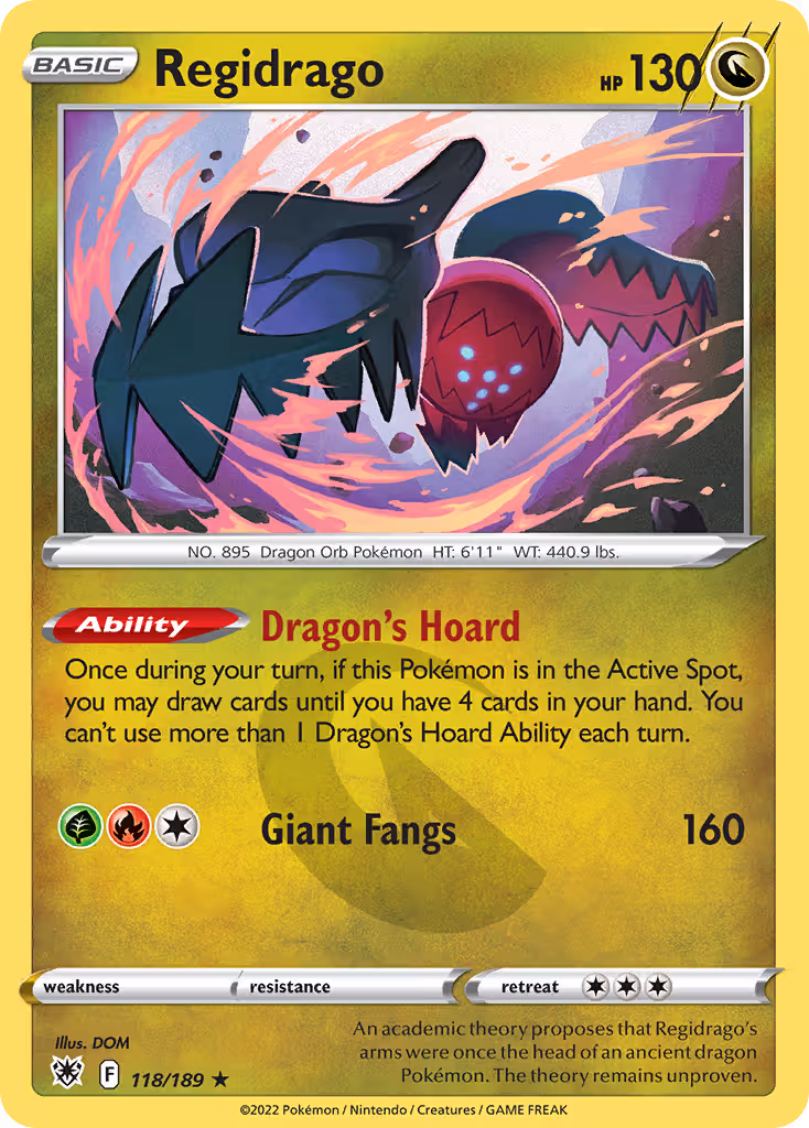 Regidrago 118/189 Pokemon card