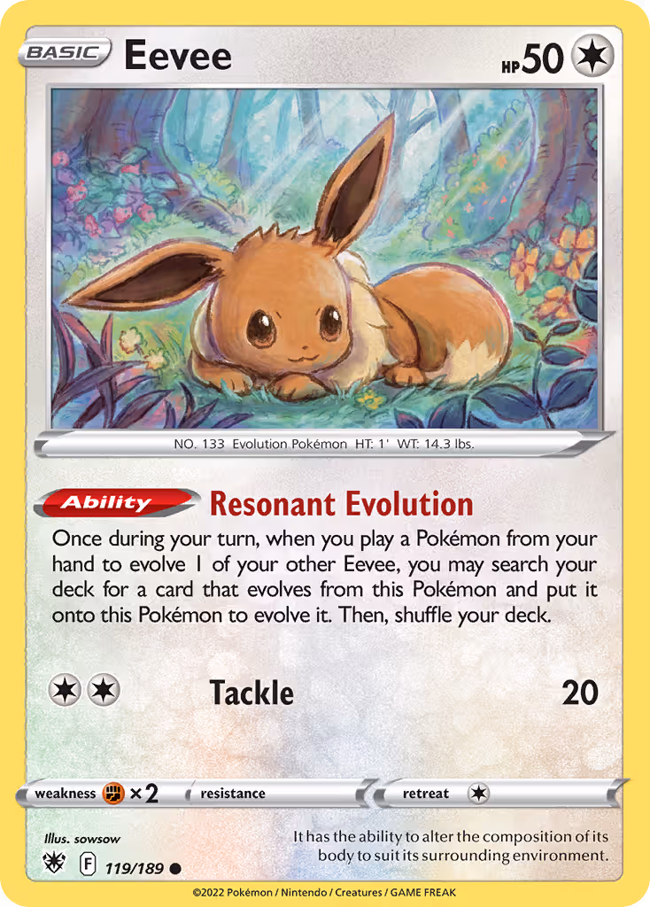 Eevee 119/189 Pokemon card