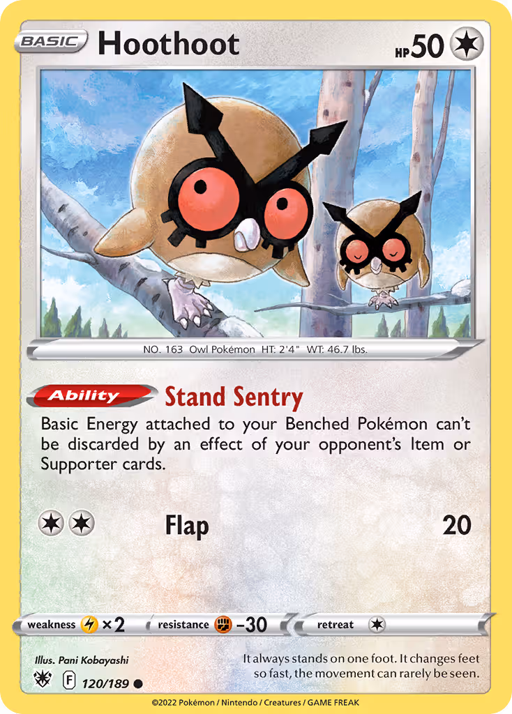 Hoothoot 120/189 Pokemon card