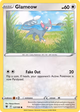 Glameow 127/189 Pokemon card