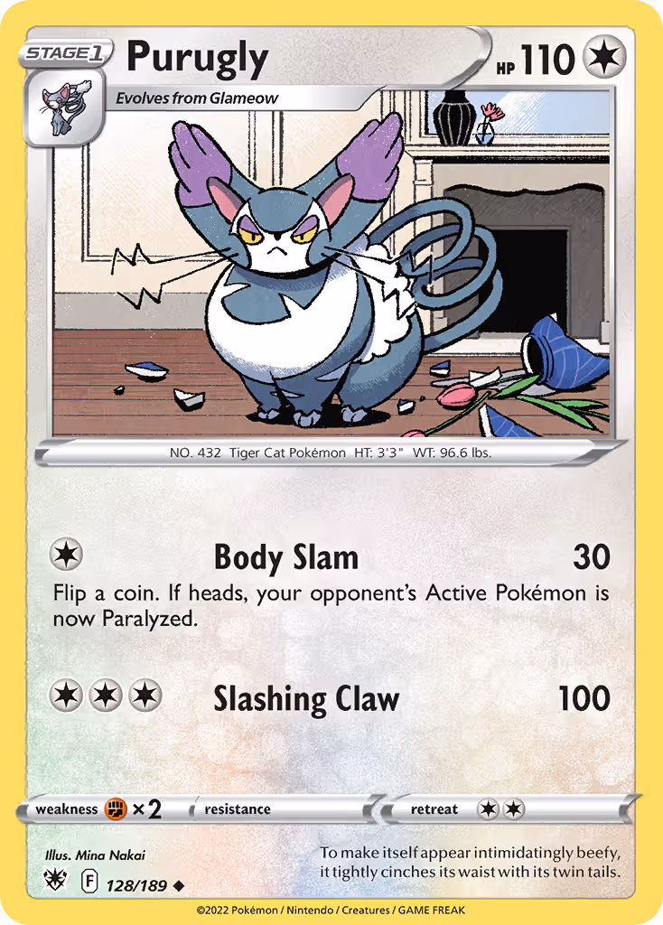Purugly 128/189 Pokemon card
