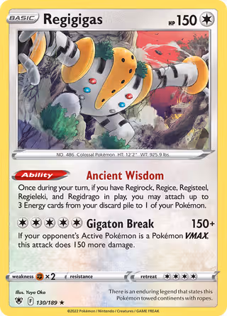 Regigigas 130/189 Pokemon card