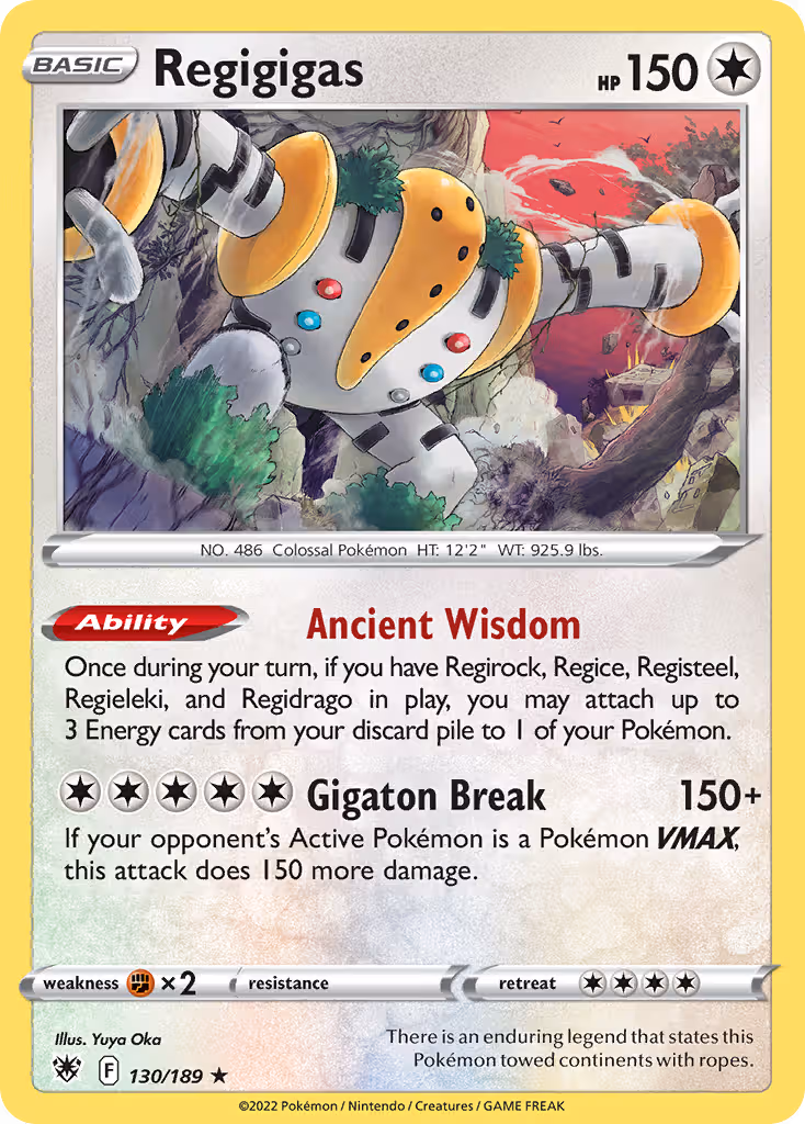 Regigigas 130/189 Pokemon card