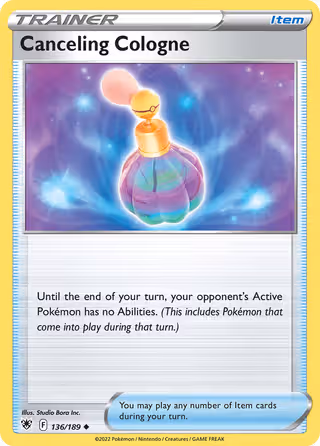 Canceling Cologne 136/189 Pokemon card