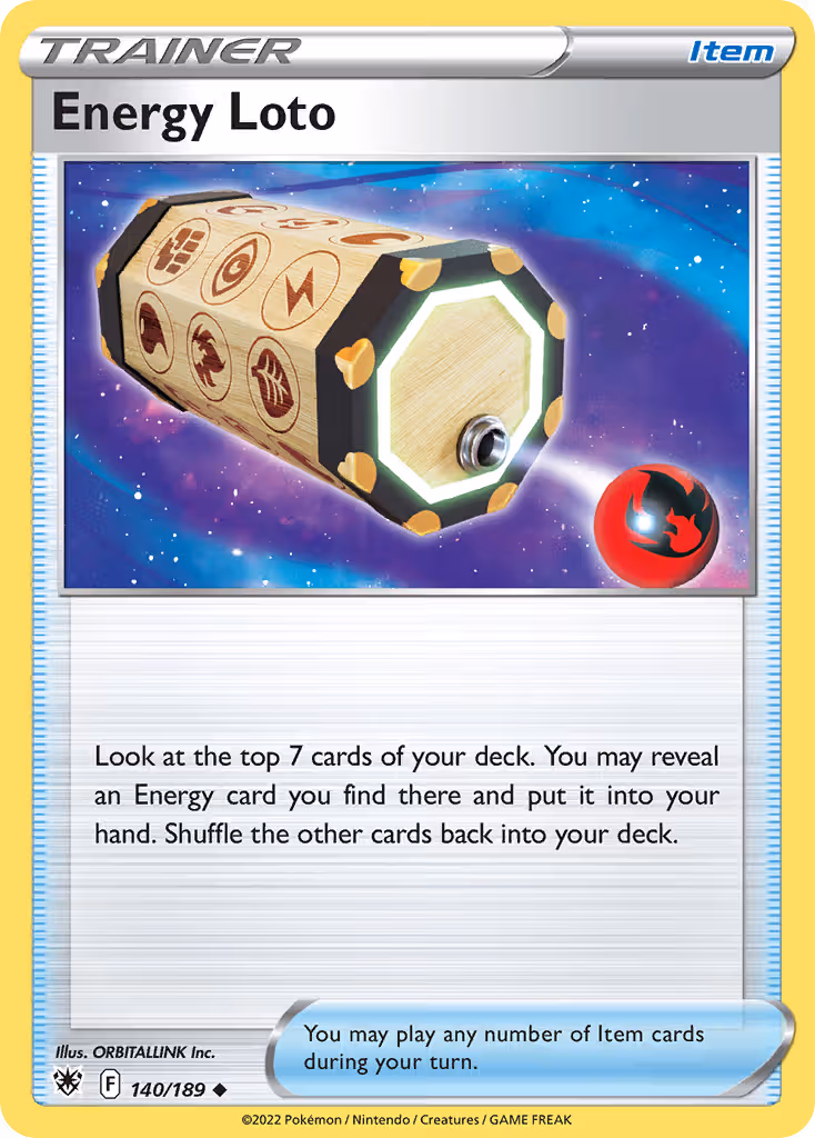 Energy Loto 140/189 Pokemon card