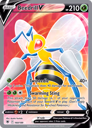 Beedrill V 160/189 Pokemon card