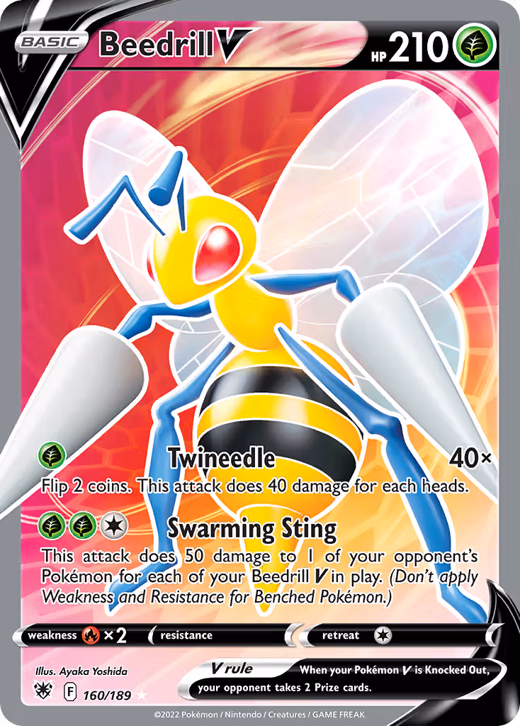 Beedrill V 160/189 Pokemon card