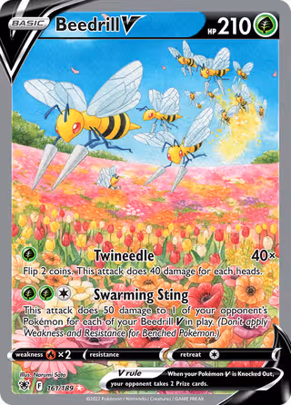 Beedrill V 161/189 Pokemon card