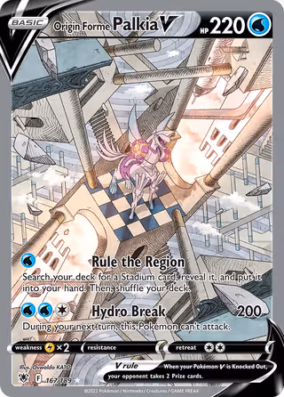 Origin Forme Palkia V 167/189 Pokemon card