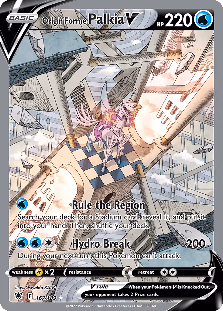 Origin Forme Palkia V 167/189 Pokemon card