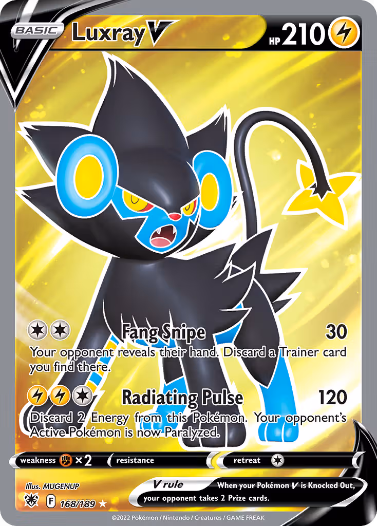 Luxray V 168/189 Pokemon card