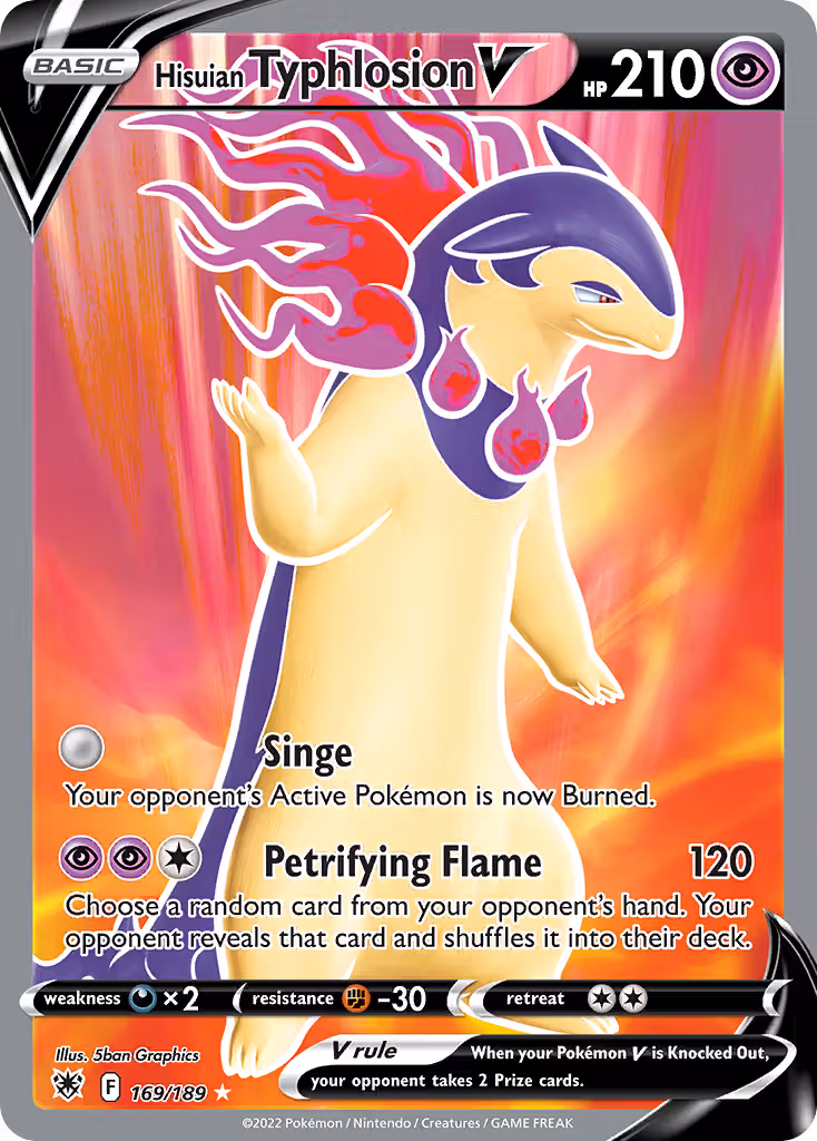 Hisuian Typhlosion V 169/189 Pokemon card