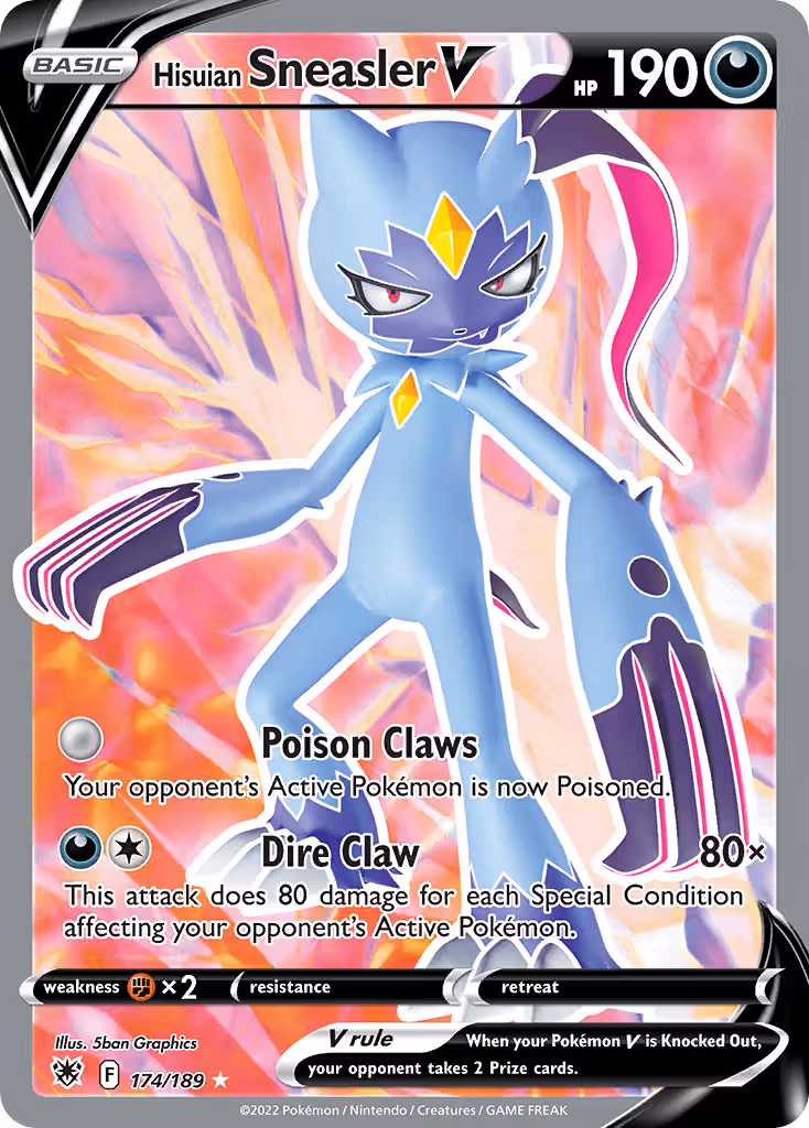 Hisuian Sneasler V 174/189 Pokemon card