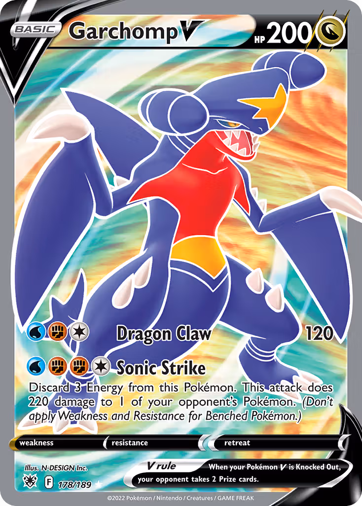 Garchomp V 178/189 Pokemon card