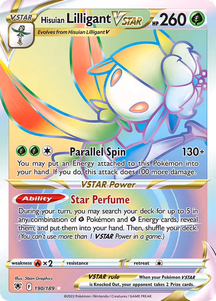 Hisuian Lilligant VSTAR 190/189 Pokemon card
