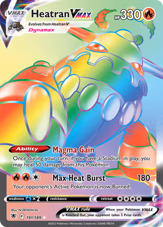 Heatran VMAX 191/189 Pokemon card