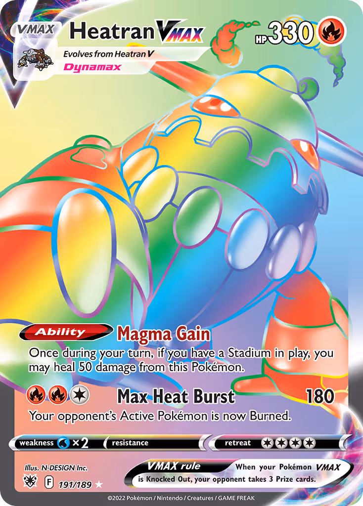 Heatran VMAX 191/189 Pokemon card