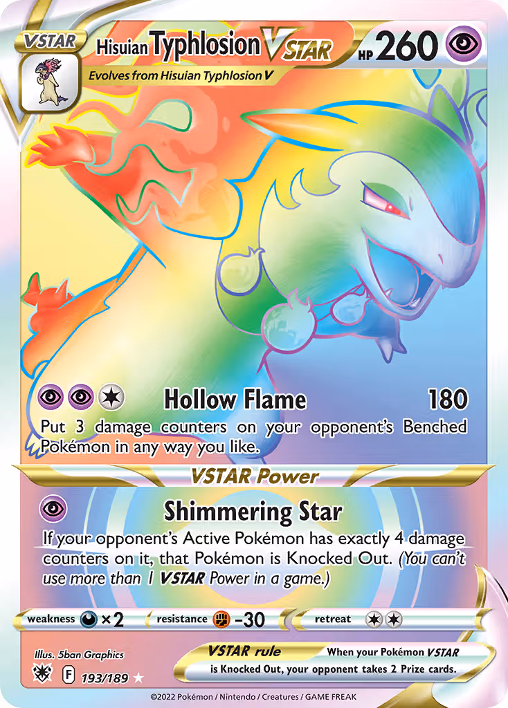 Hisuian Typhlosion VSTAR 193/189 Pokemon card