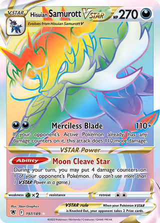 Hisuian Samurott VSTAR 197/189 Pokemon card