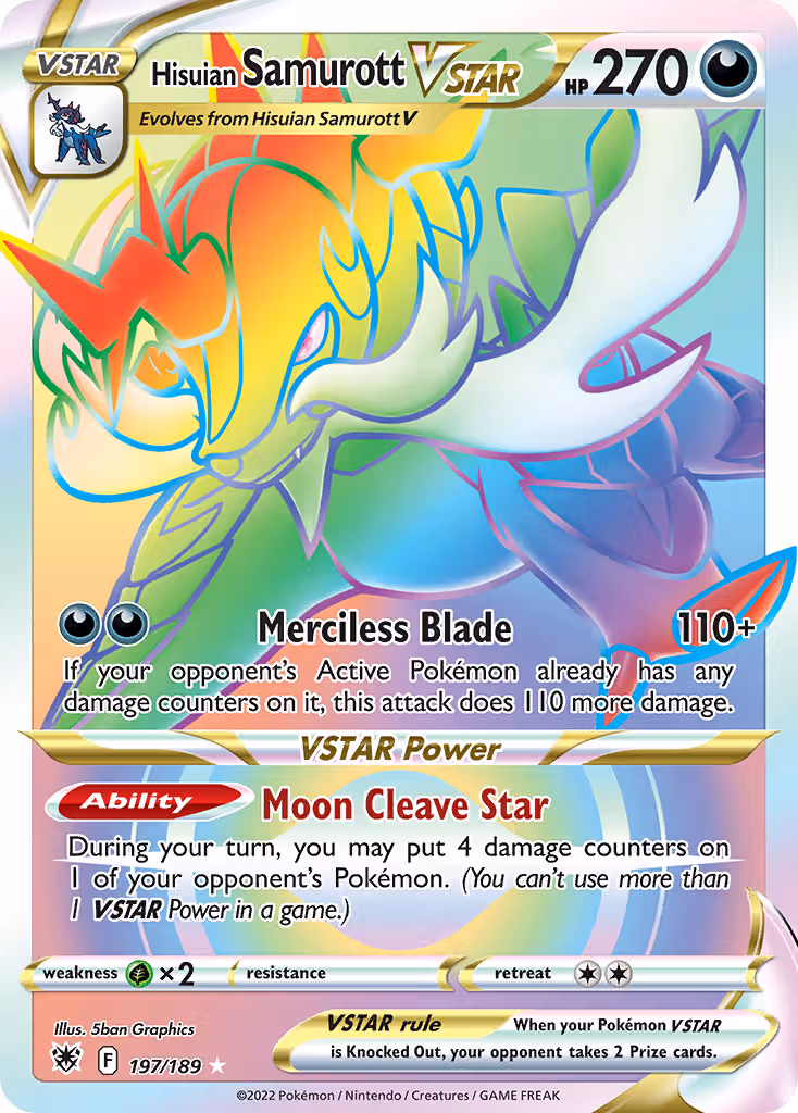 Hisuian Samurott VSTAR 197/189 Pokemon card