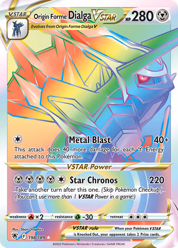 Origin Forme Dialga VSTAR 198/189 Pokemon card