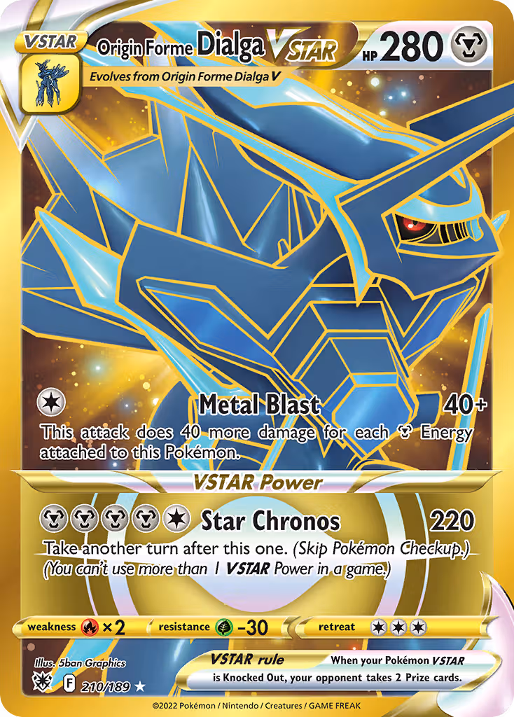 Origin Forme Dialga VSTAR 210/189 Pokemon card