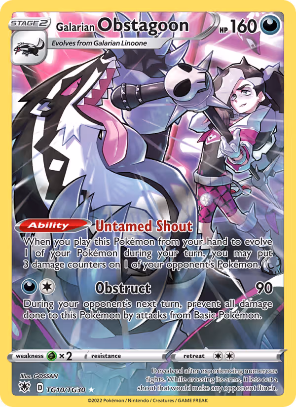 Galarian Obstagoon TG10 Pokemon card