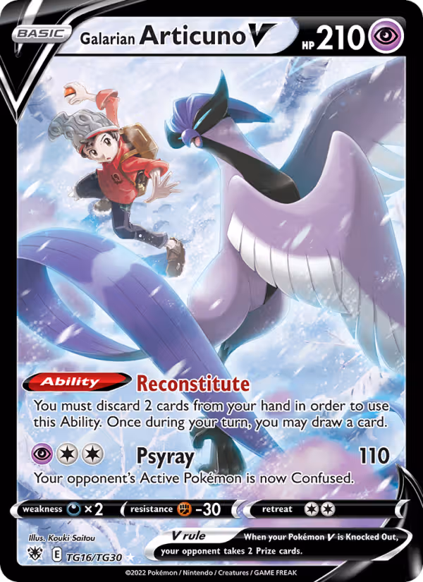 Galarian Articuno V TG16 Pokemon card