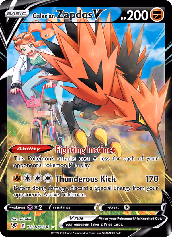 Galarian Zapdos V TG19 Pokemon card