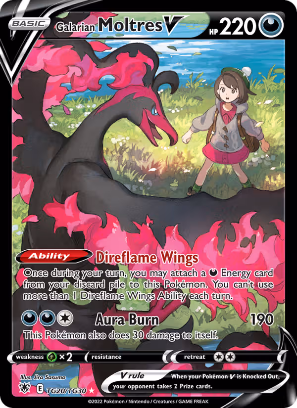 Galarian Moltres V TG20 Pokemon card