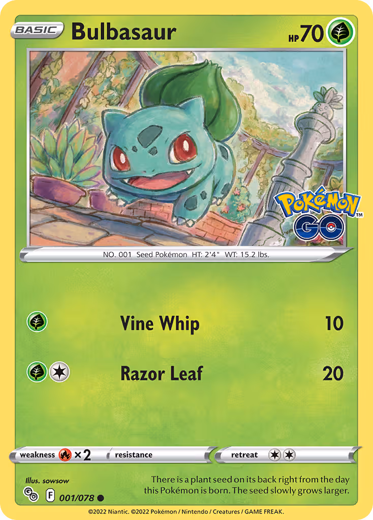 Bulbasaur 1/78 Pokemon card