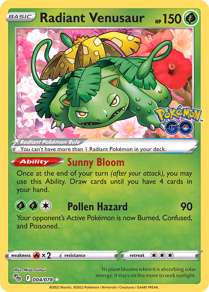 Radiant Venusaur 4/78 Pokemon card