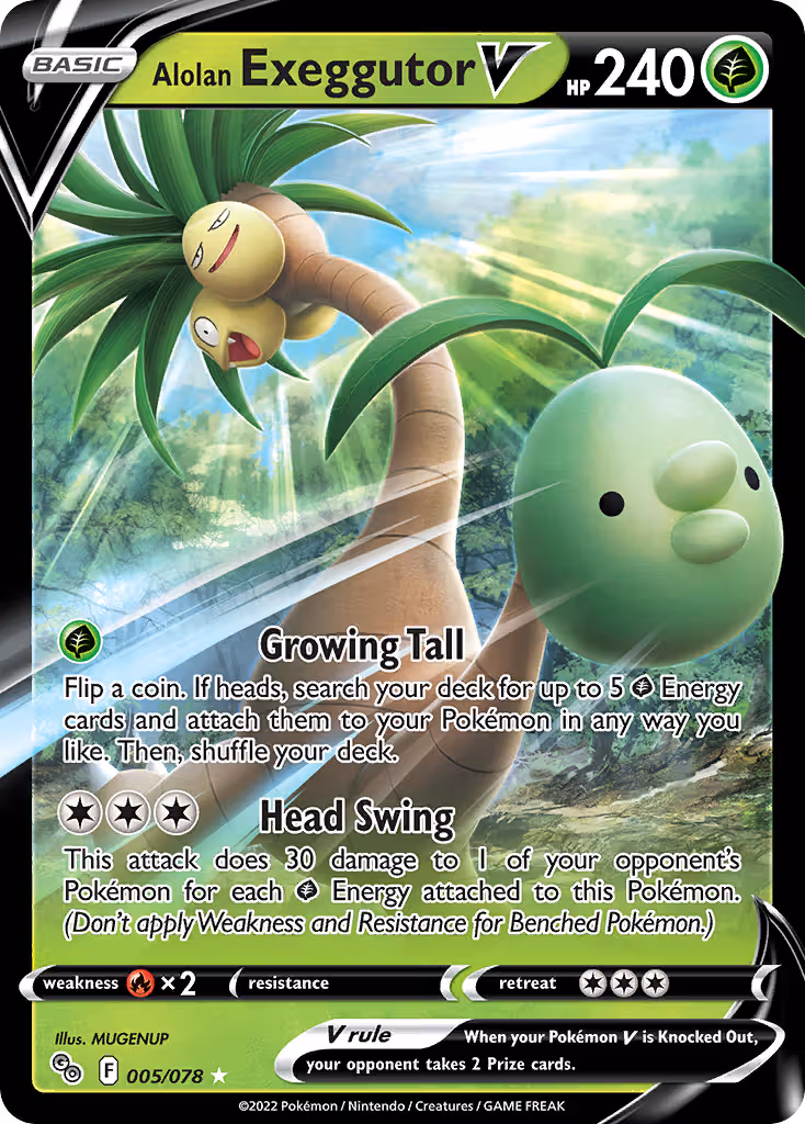 Alolan Exeggutor V 5/78 Pokemon card