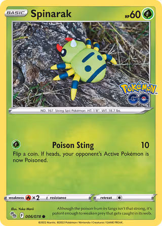 Spinarak 6/78 Pokemon card