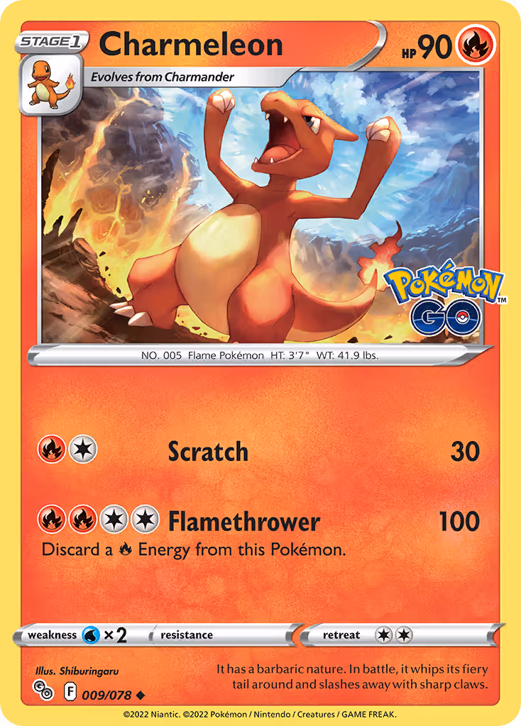 Charmeleon 9/78 Pokemon card
