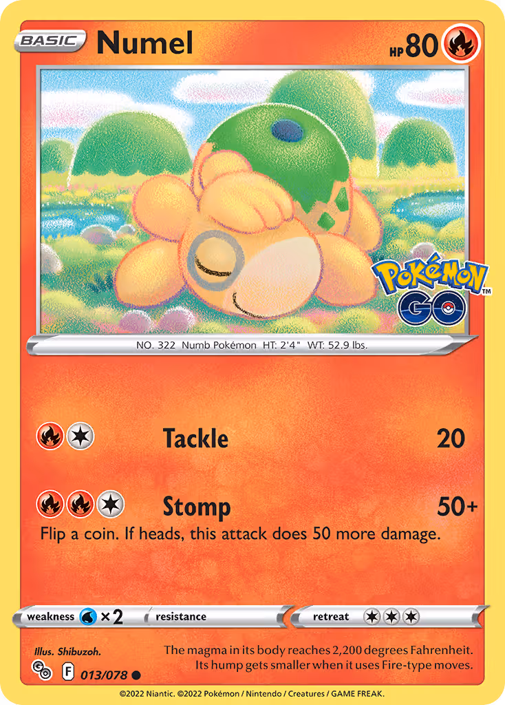 Numel 13/78 Pokemon card