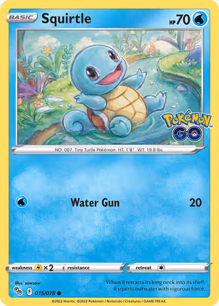 Squirtle 15/78 Pokemon card
