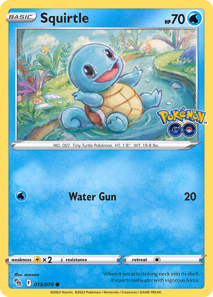 Squirtle 15/78 Pokemon card