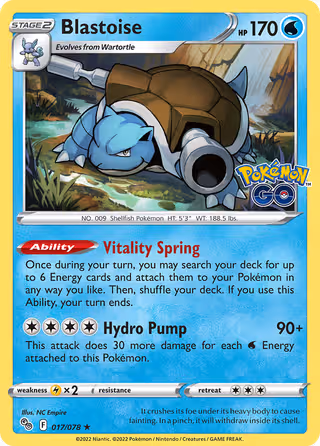 Blastoise 17/78 Pokemon card