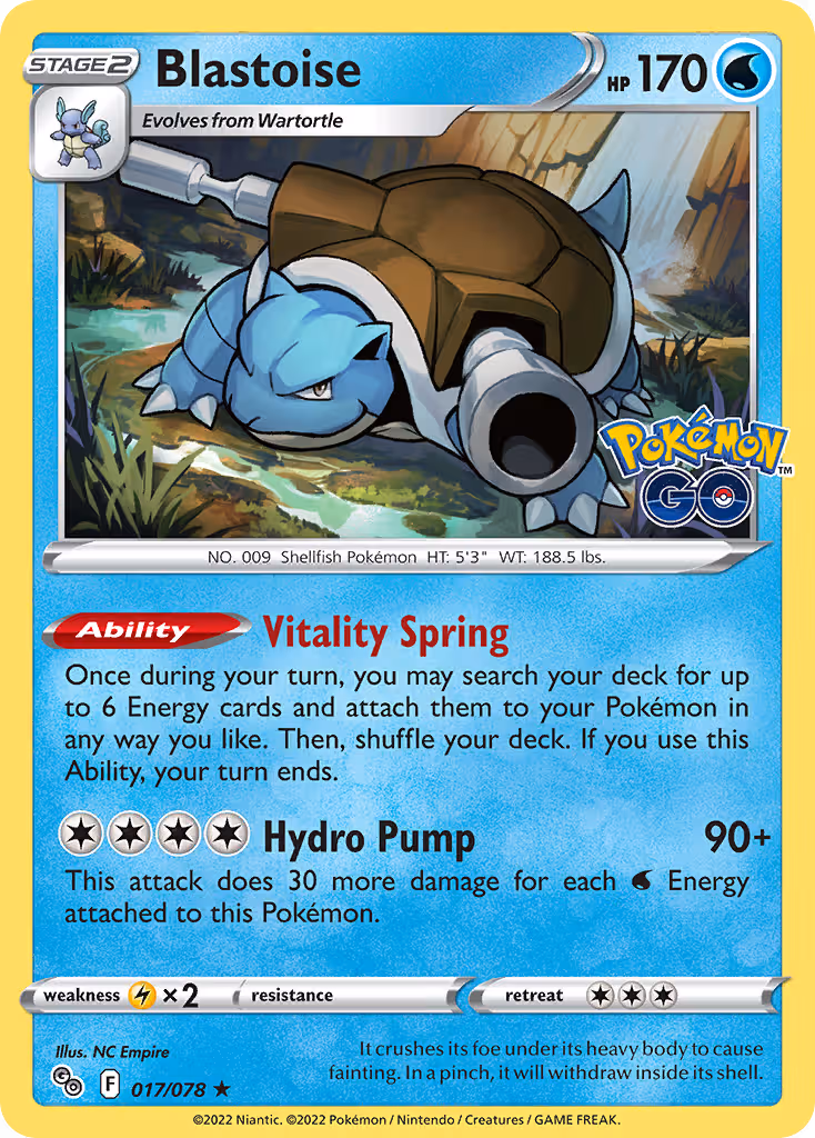 Blastoise 17/78 Pokemon card